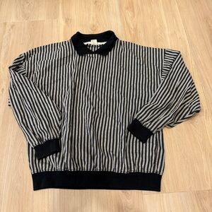 Christian Dior Medium Vintage Striped Black and Gray Men's Sweater